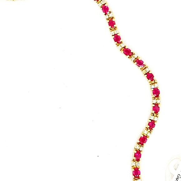 Ruby and diamond tennis bracelet - Picture 3 of 4